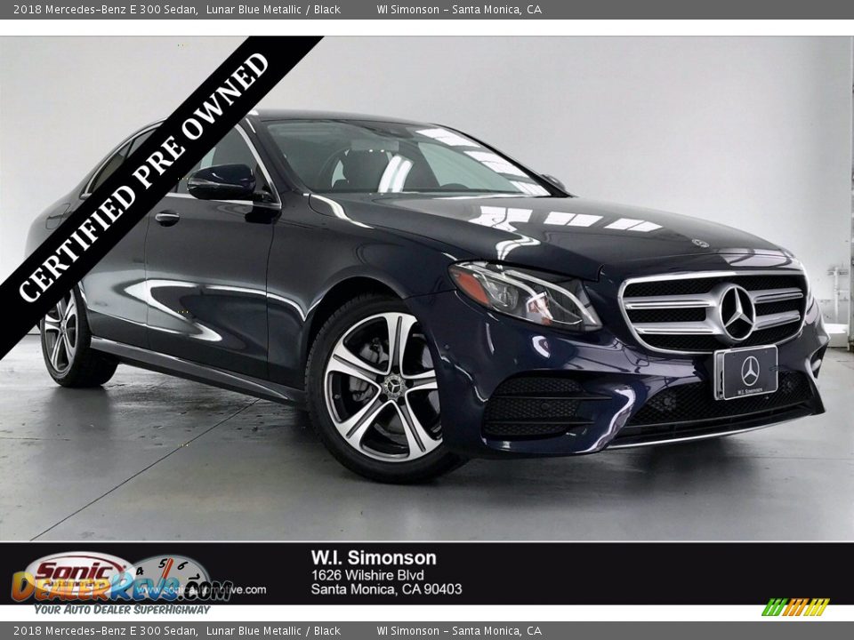 2018 Mercedes-Benz E 300 Sedan Lunar Blue Metallic / Black Photo #1