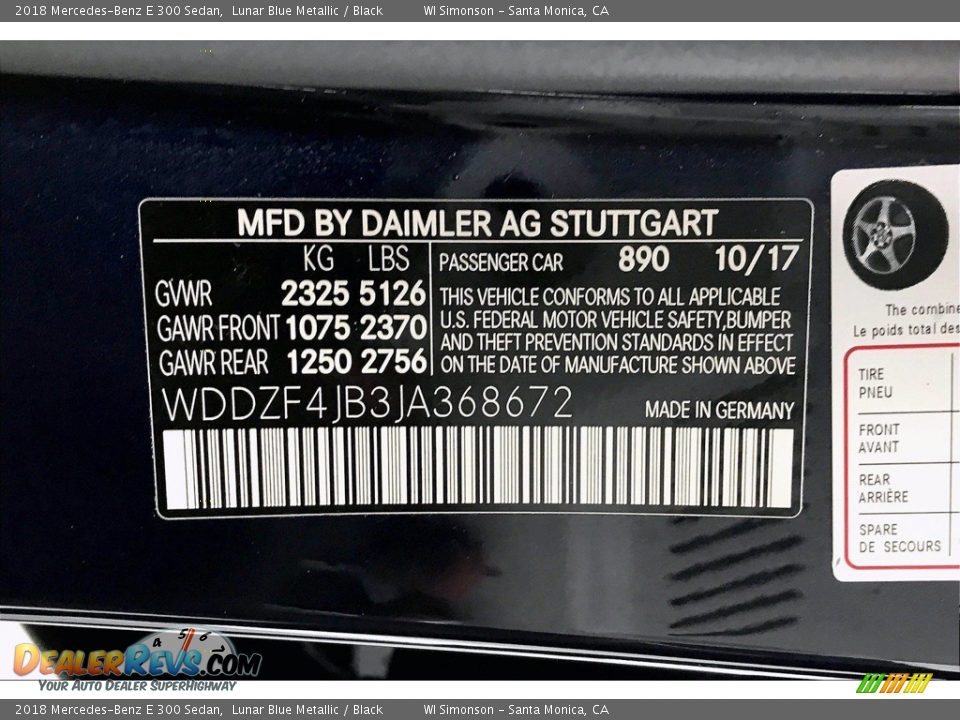 2018 Mercedes-Benz E 300 Sedan Lunar Blue Metallic / Black Photo #24