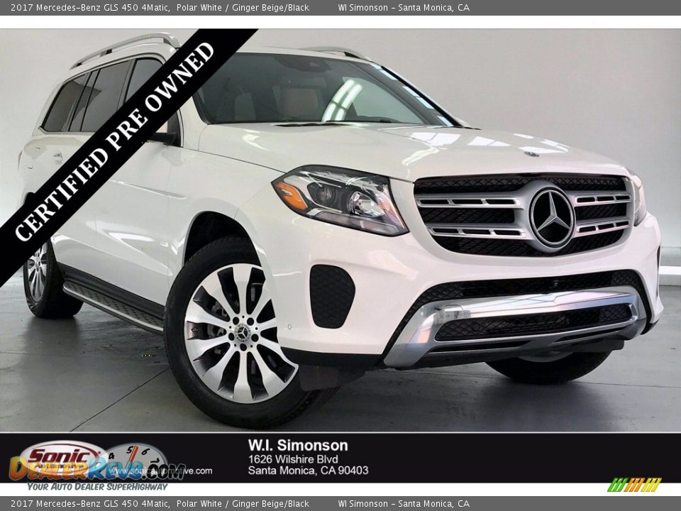 2017 Mercedes-Benz GLS 450 4Matic Polar White / Ginger Beige/Black Photo #1