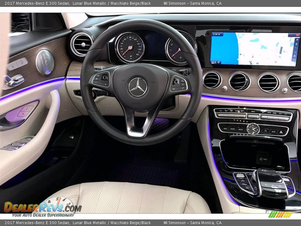 2017 Mercedes-Benz E 300 Sedan Lunar Blue Metallic / Macchiato Beige/Black Photo #4