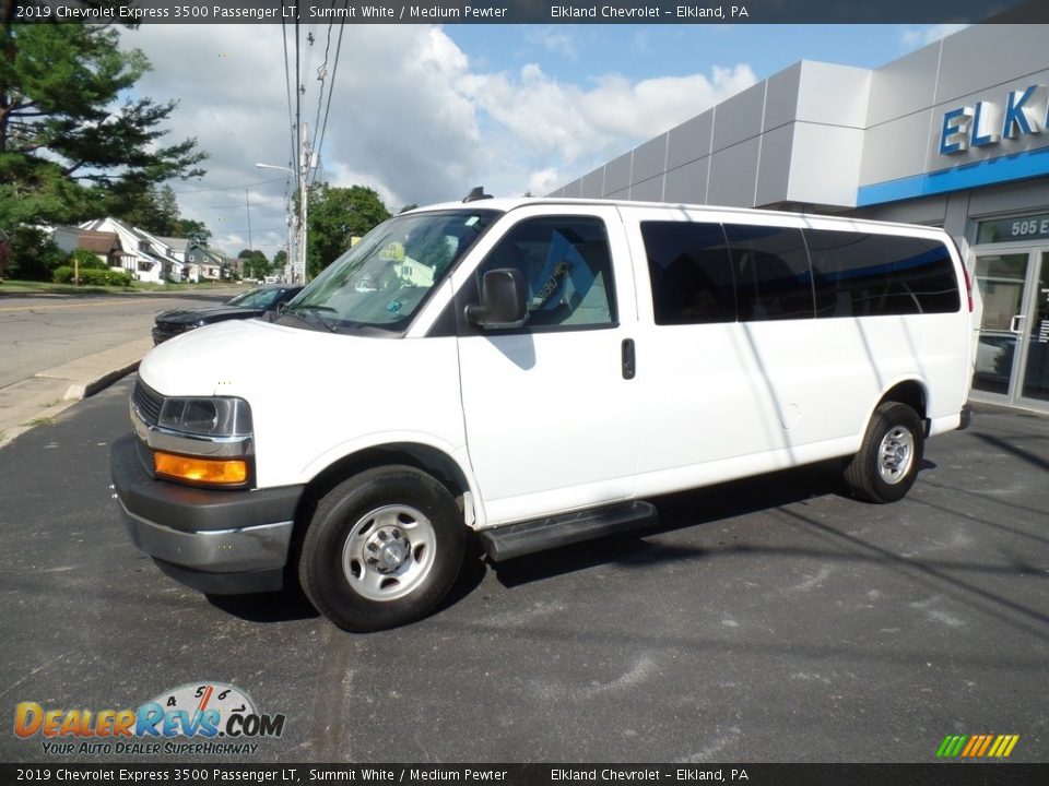 2019 Chevrolet Express 3500 Passenger LT Summit White / Medium Pewter Photo #1