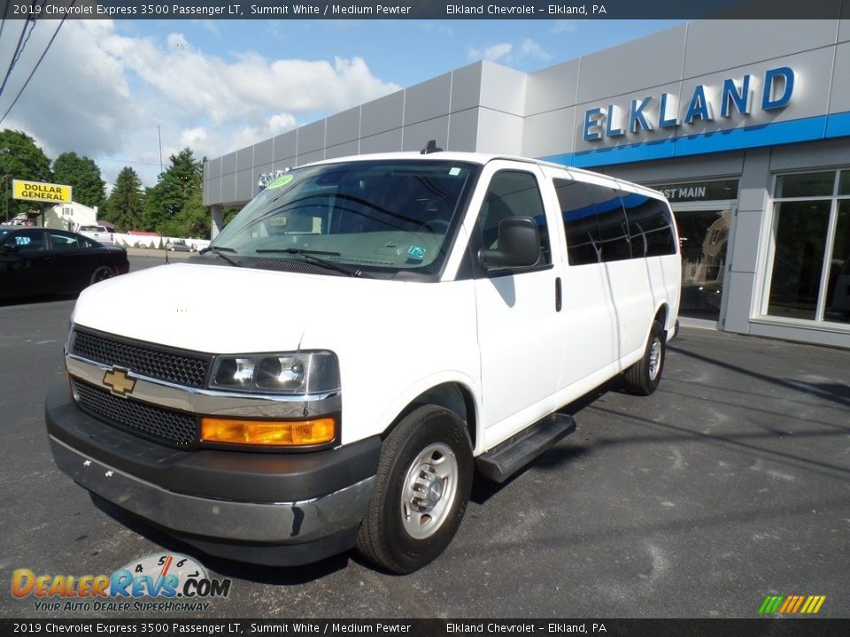 2019 Chevrolet Express 3500 Passenger LT Summit White / Medium Pewter Photo #2