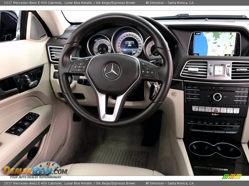 2017 Mercedes-Benz E 400 Cabriolet Lunar Blue Metallic / Silk Beige/Espresso Brown Photo #4