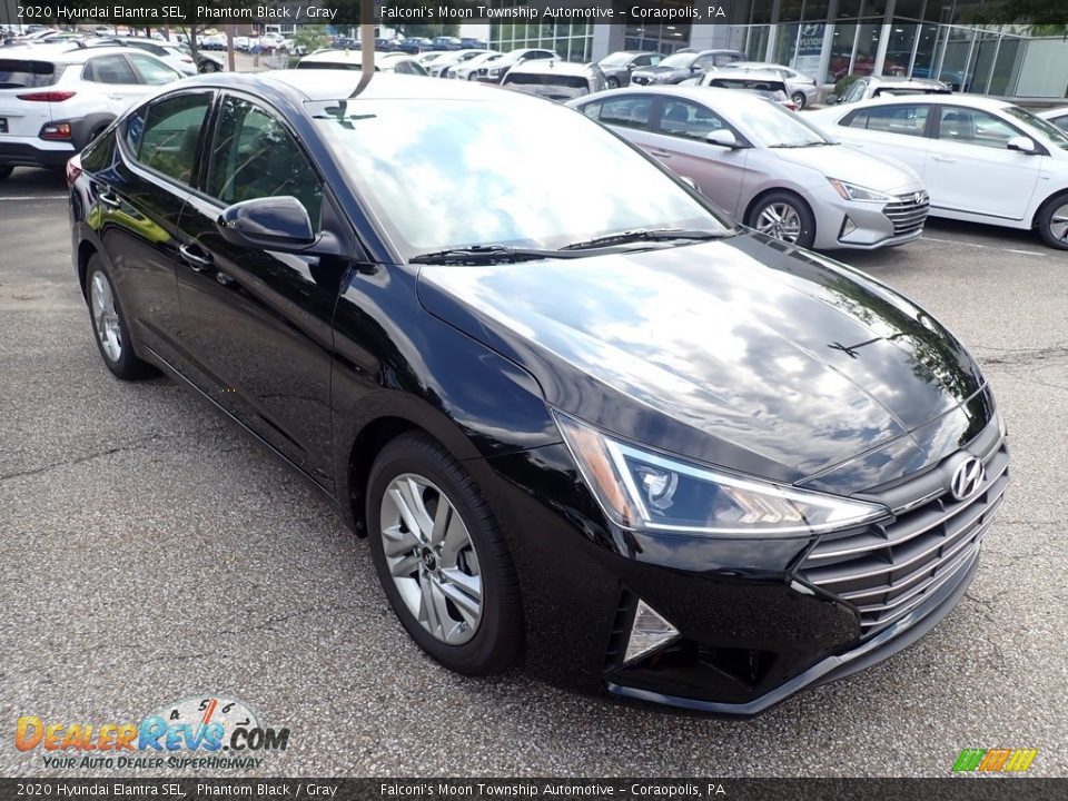 2020 Hyundai Elantra SEL Phantom Black / Gray Photo #3