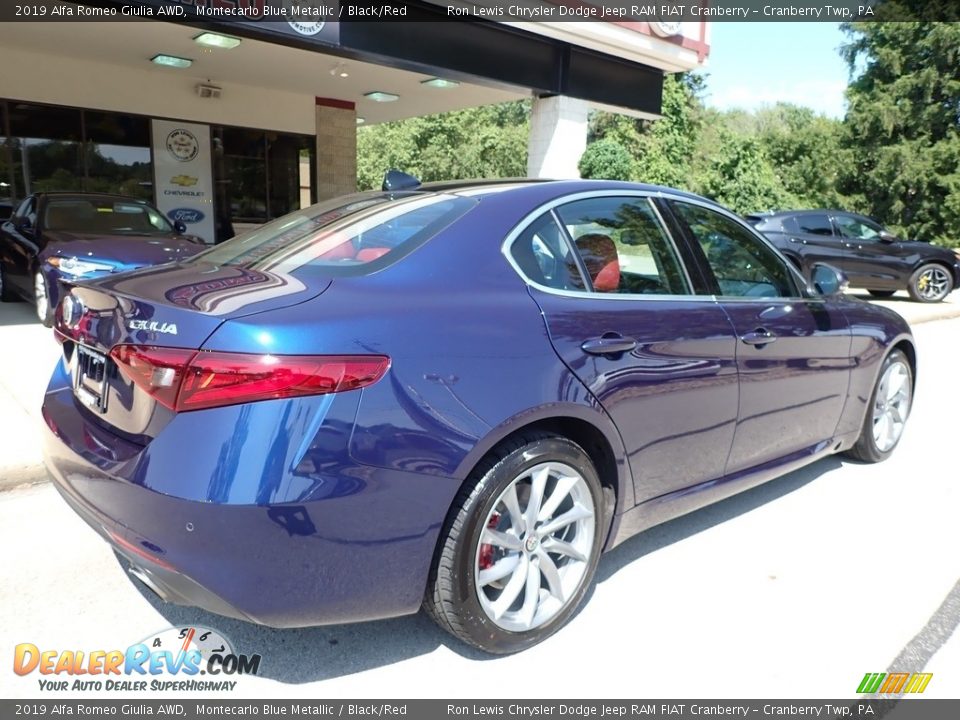 2019 Alfa Romeo Giulia AWD Montecarlo Blue Metallic / Black/Red Photo #2