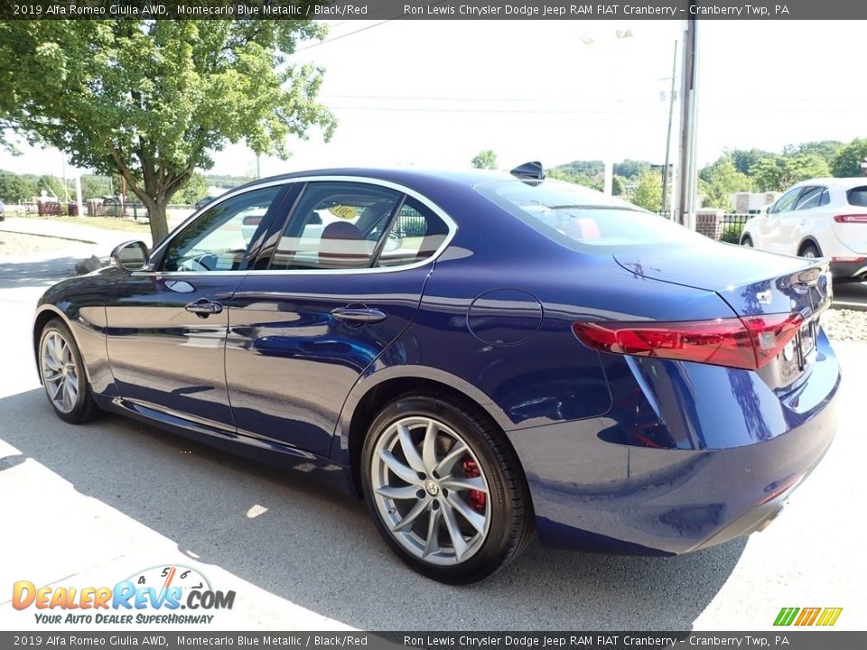 2019 Alfa Romeo Giulia AWD Montecarlo Blue Metallic / Black/Red Photo #5