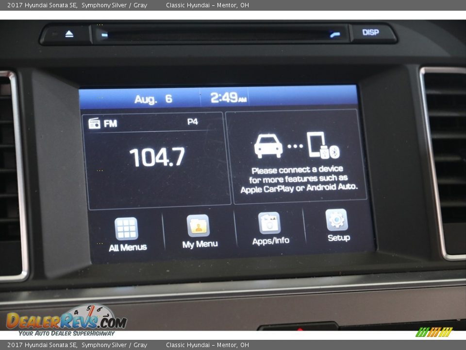 2017 Hyundai Sonata SE Symphony Silver / Gray Photo #9