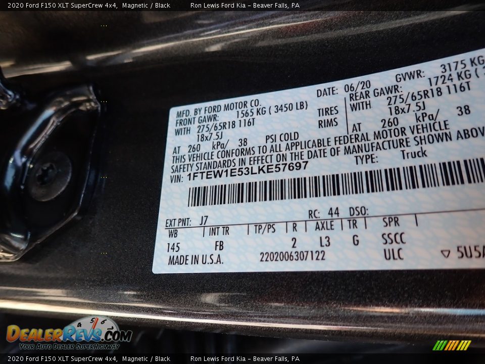 2020 Ford F150 XLT SuperCrew 4x4 Magnetic / Black Photo #11