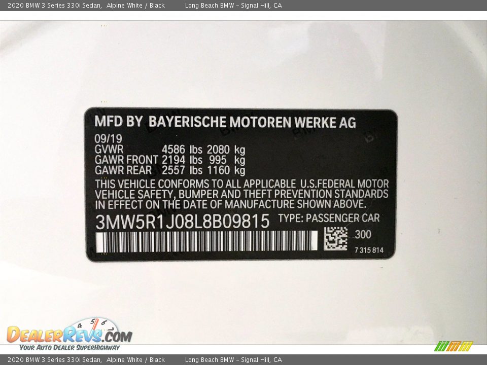 2020 BMW 3 Series 330i Sedan Alpine White / Black Photo #36