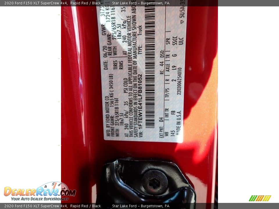 2020 Ford F150 XLT SuperCrew 4x4 Rapid Red / Black Photo #15