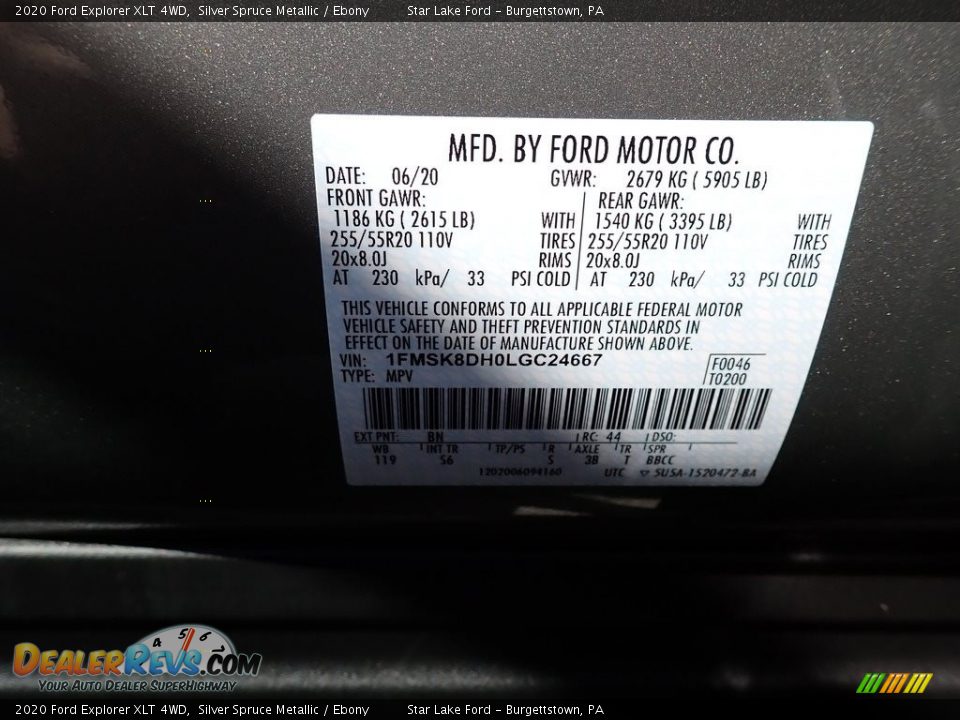 2020 Ford Explorer XLT 4WD Silver Spruce Metallic / Ebony Photo #14