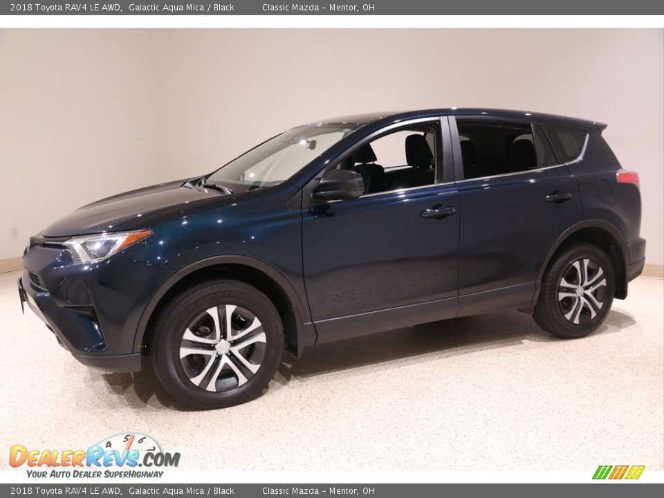 2018 Toyota RAV4 LE AWD Galactic Aqua Mica / Black Photo #3
