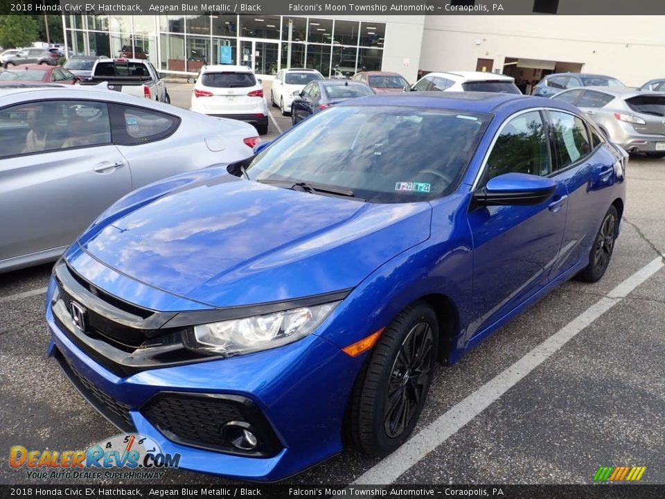 2018 Honda Civic EX Hatchback Aegean Blue Metallic / Black Photo #1