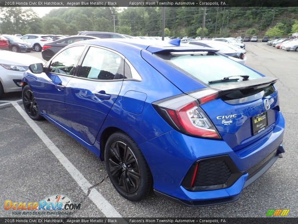 2018 Honda Civic EX Hatchback Aegean Blue Metallic / Black Photo #2