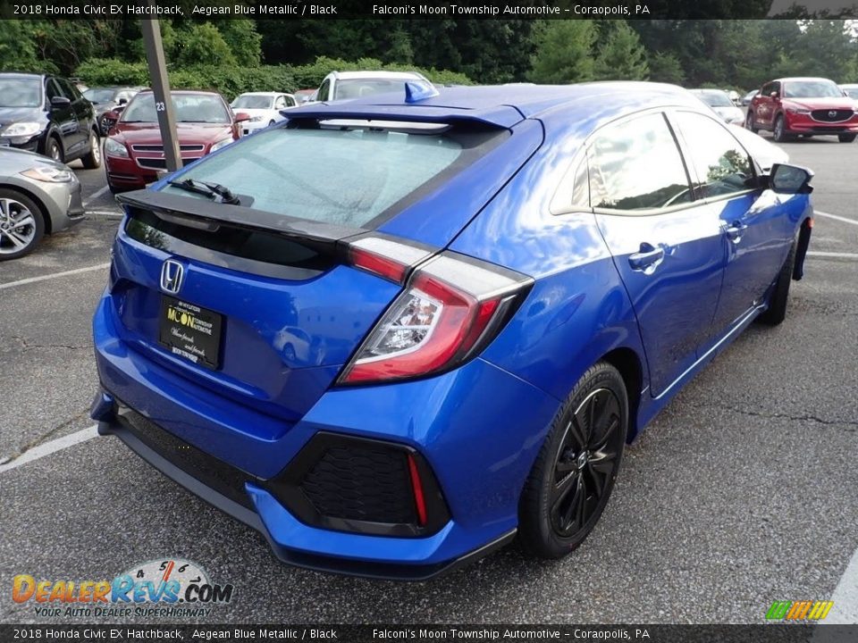 2018 Honda Civic EX Hatchback Aegean Blue Metallic / Black Photo #4