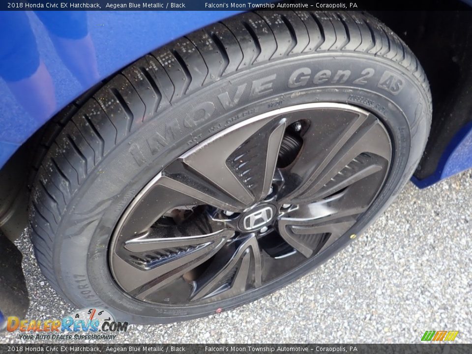 2018 Honda Civic EX Hatchback Aegean Blue Metallic / Black Photo #5