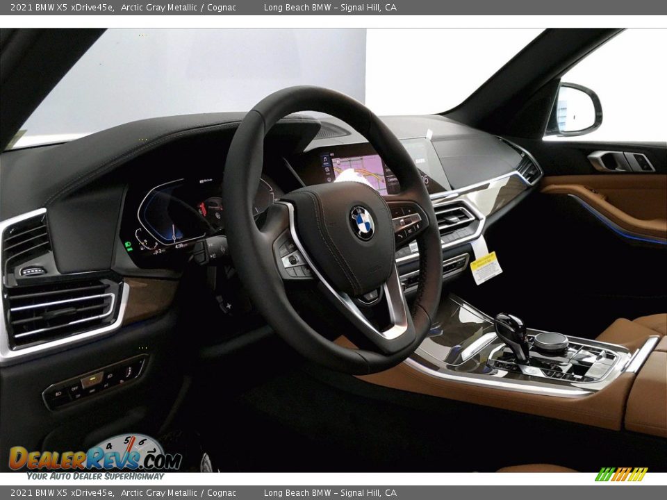 2021 BMW X5 xDrive45e Arctic Gray Metallic / Cognac Photo #7