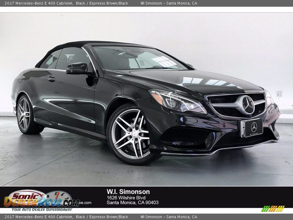 2017 Mercedes-Benz E 400 Cabriolet Black / Espresso Brown/Black Photo #1