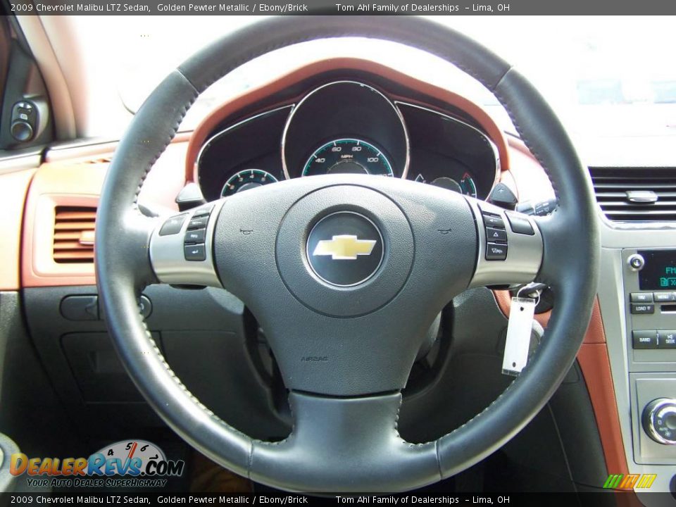 2009 Chevrolet Malibu LTZ Sedan Golden Pewter Metallic / Ebony/Brick Photo #17