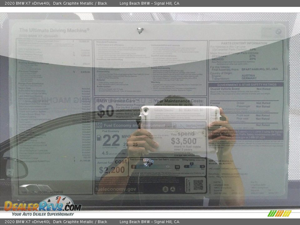 2020 BMW X7 xDrive40i Dark Graphite Metallic / Black Photo #17