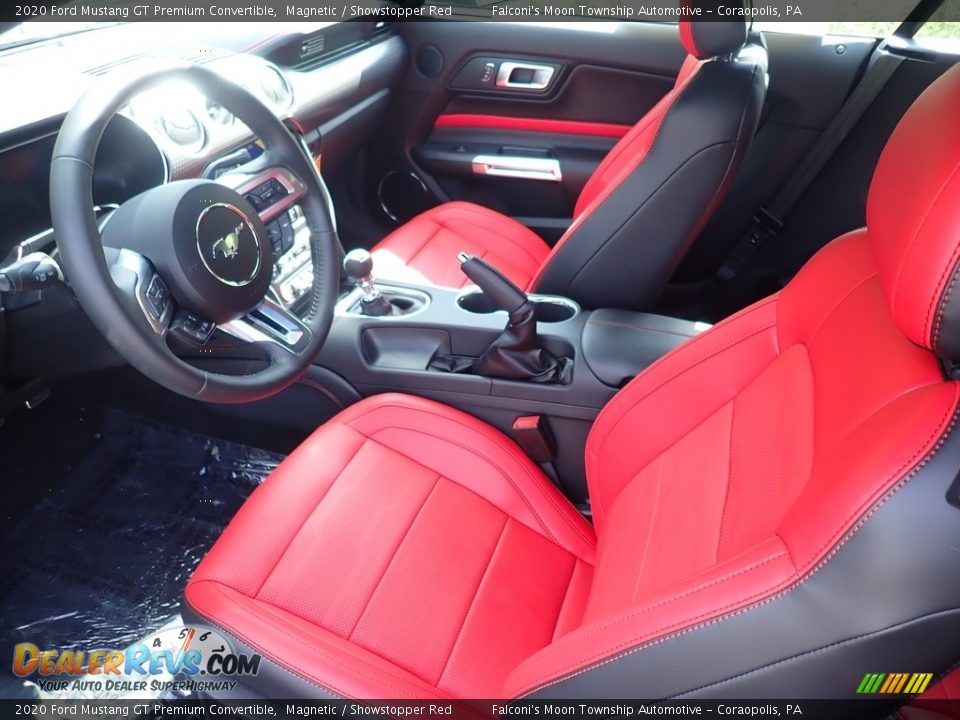 Front Seat of 2020 Ford Mustang GT Premium Convertible Photo #9