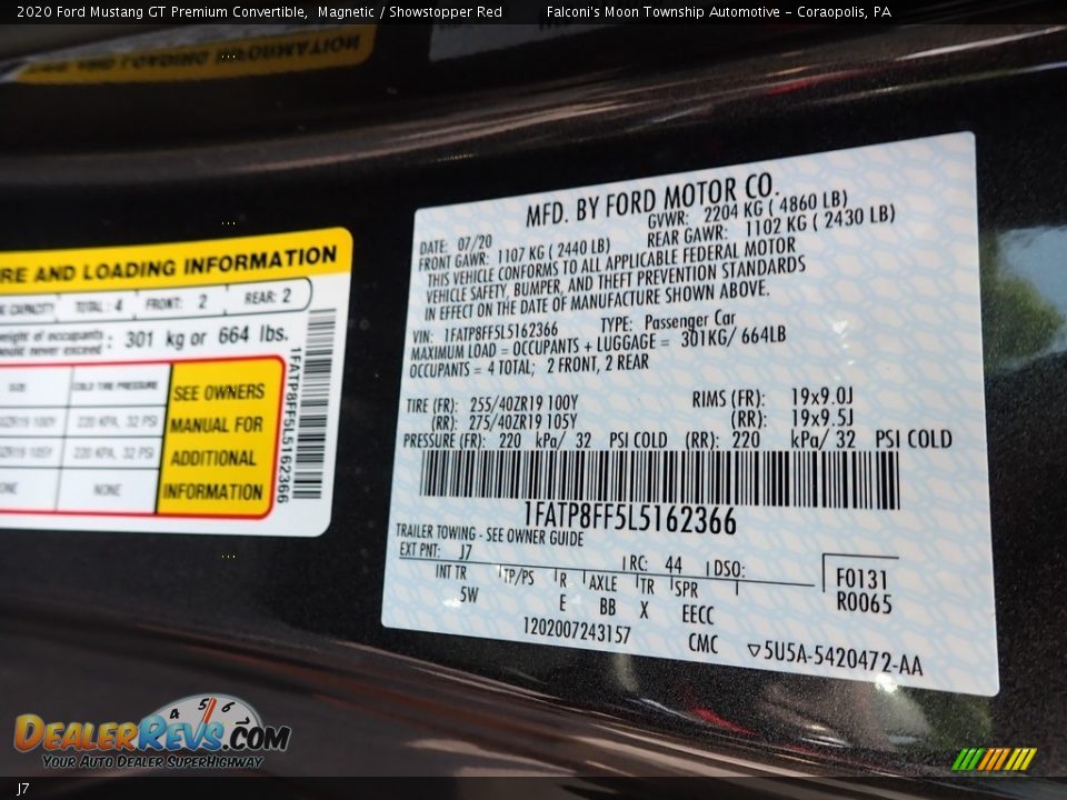 Ford Color Code J7 Magnetic