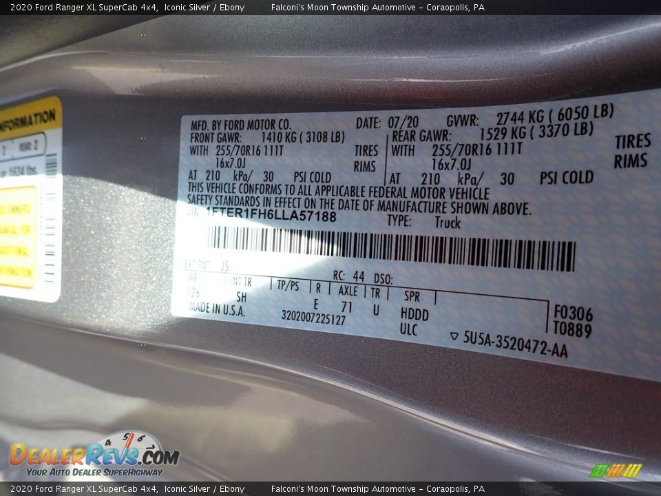 2020 Ford Ranger XL SuperCab 4x4 Iconic Silver / Ebony Photo #9