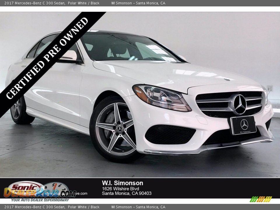 2017 Mercedes-Benz C 300 Sedan Polar White / Black Photo #1