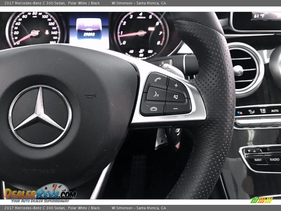 2017 Mercedes-Benz C 300 Sedan Polar White / Black Photo #19