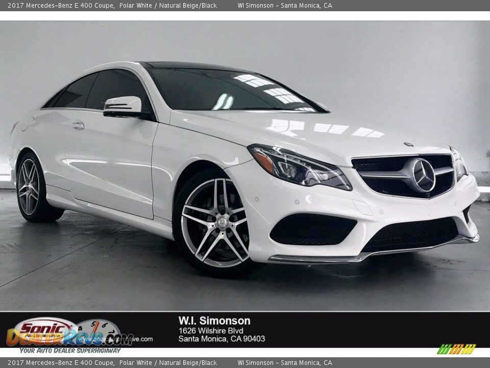 2017 Mercedes-Benz E 400 Coupe Polar White / Natural Beige/Black Photo #1