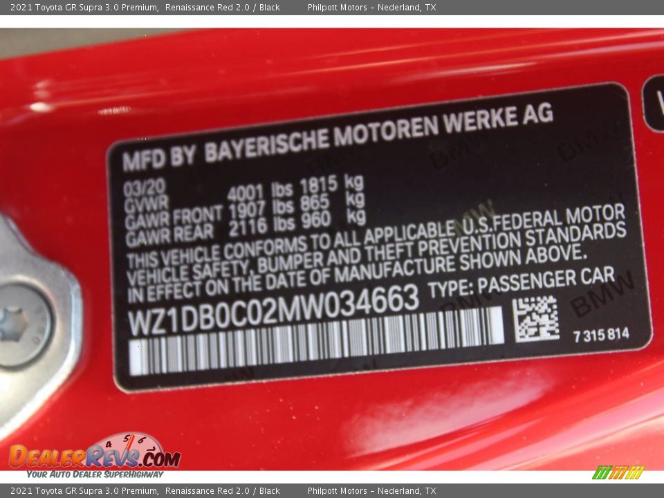 2021 Toyota GR Supra 3.0 Premium Renaissance Red 2.0 / Black Photo #22