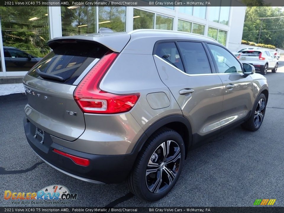 2021 Volvo XC40 T5 Inscription AWD Pebble Grey Metallic / Blond/Charcoal Photo #2