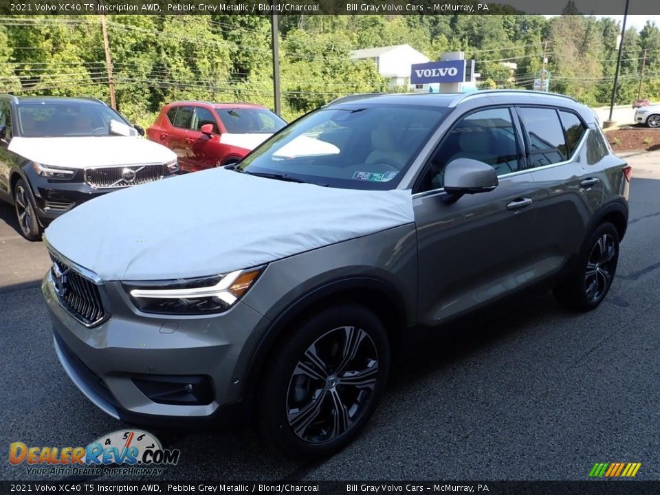 2021 Volvo XC40 T5 Inscription AWD Pebble Grey Metallic / Blond/Charcoal Photo #5