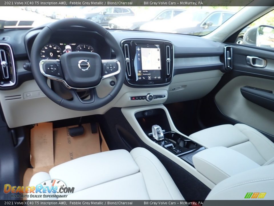 2021 Volvo XC40 T5 Inscription AWD Pebble Grey Metallic / Blond/Charcoal Photo #10