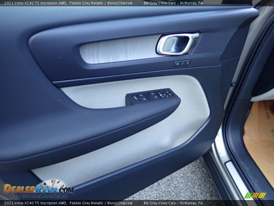 2021 Volvo XC40 T5 Inscription AWD Pebble Grey Metallic / Blond/Charcoal Photo #11