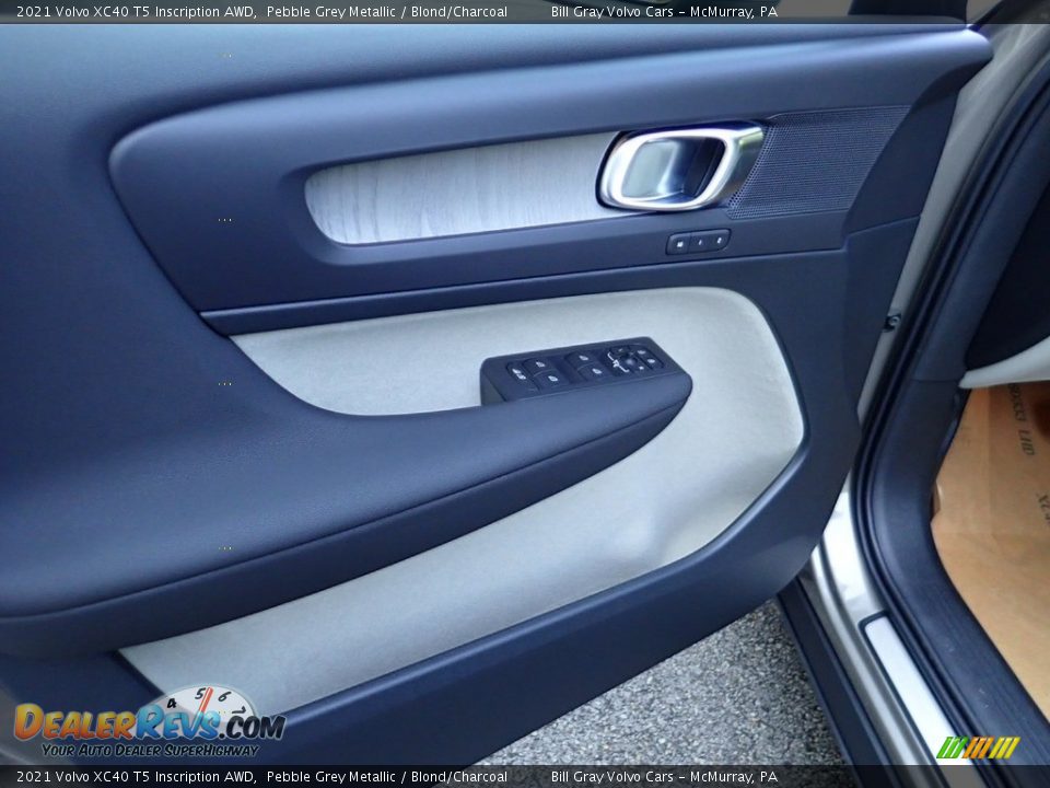 2021 Volvo XC40 T5 Inscription AWD Pebble Grey Metallic / Blond/Charcoal Photo #11
