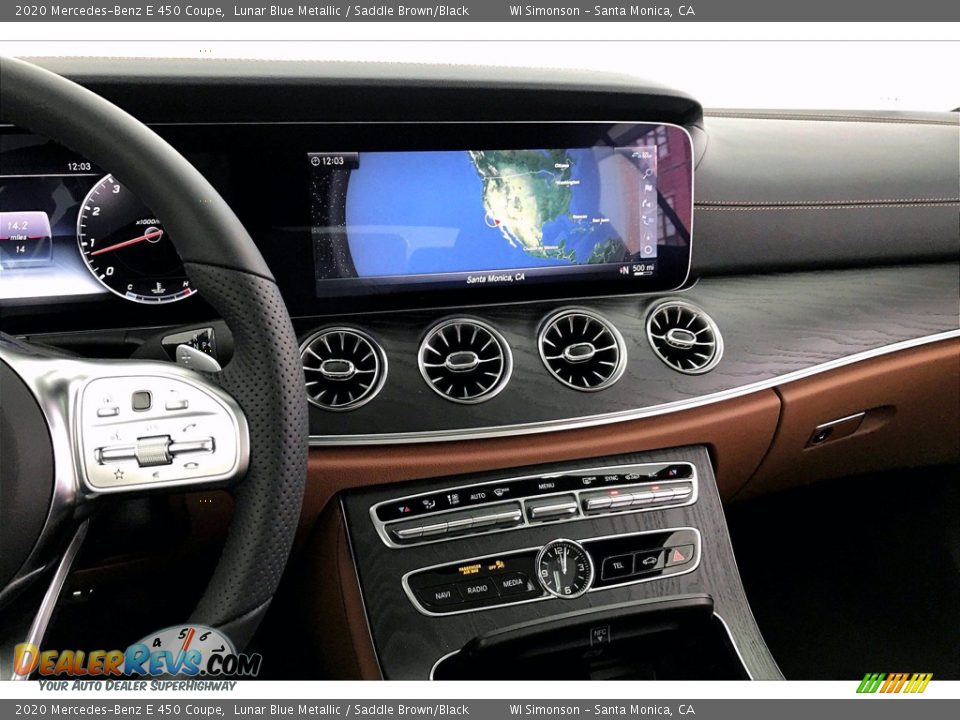 2020 Mercedes-Benz E 450 Coupe Lunar Blue Metallic / Saddle Brown/Black Photo #6