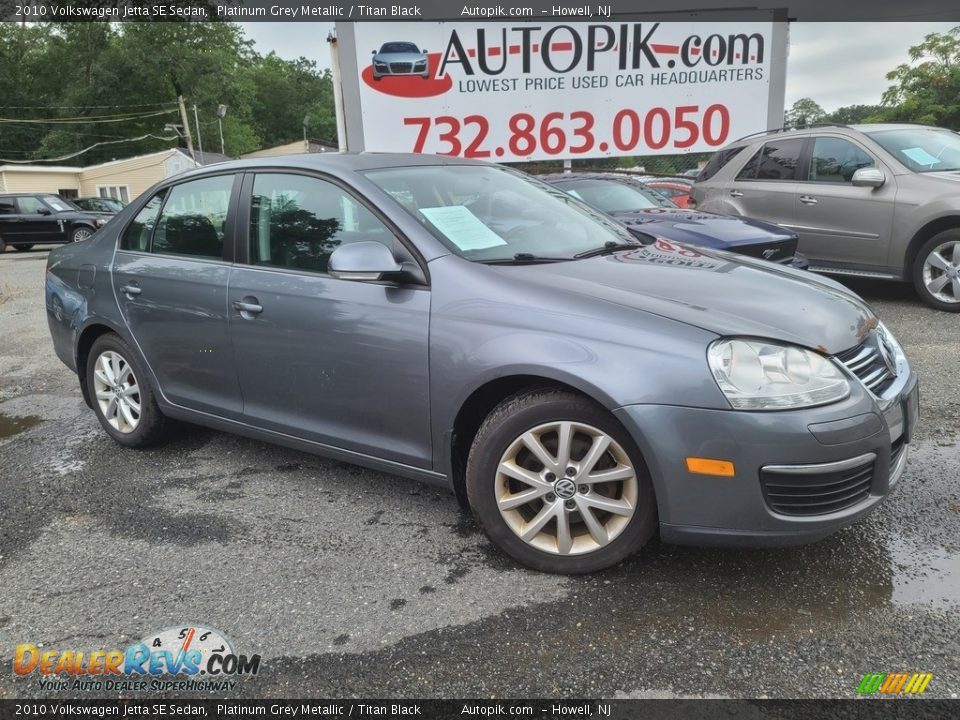 2010 Volkswagen Jetta SE Sedan Platinum Grey Metallic / Titan Black Photo #1