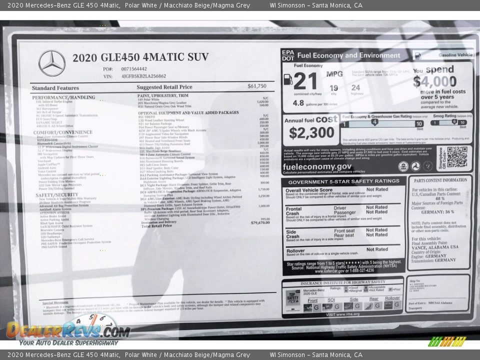 2020 Mercedes-Benz GLE 450 4Matic Polar White / Macchiato Beige/Magma Grey Photo #10