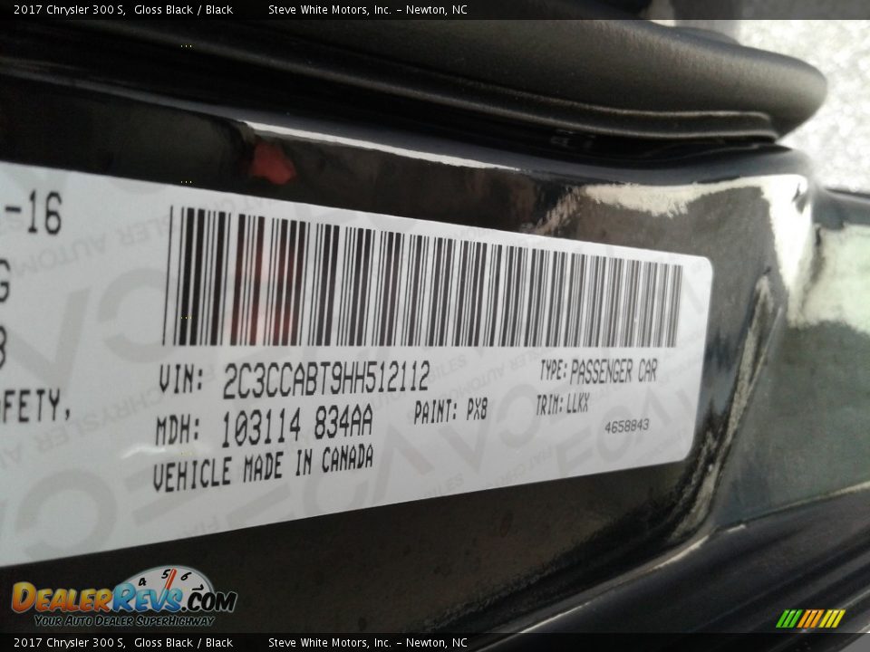 2017 Chrysler 300 S Gloss Black / Black Photo #34