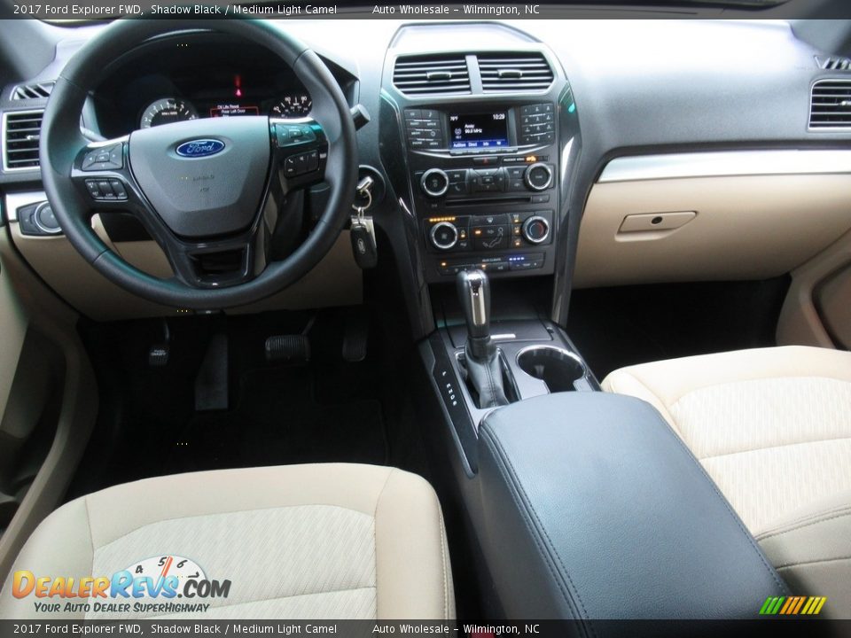 2017 Ford Explorer FWD Shadow Black / Medium Light Camel Photo #14