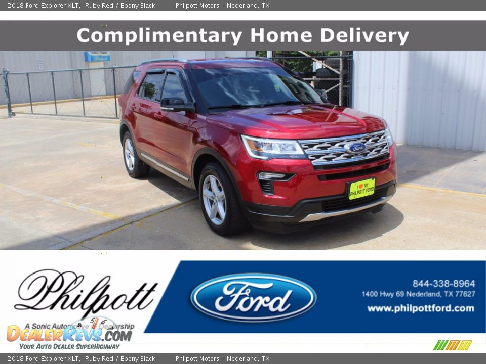 2018 Ford Explorer XLT Ruby Red / Ebony Black Photo #1