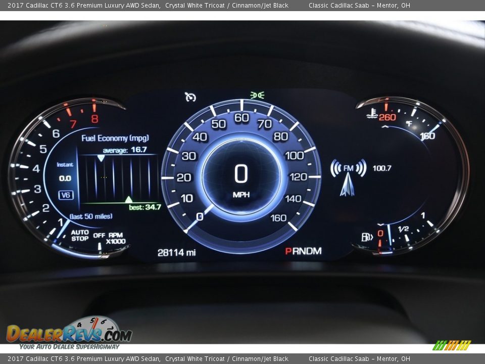 2017 Cadillac CT6 3.6 Premium Luxury AWD Sedan Gauges Photo #8