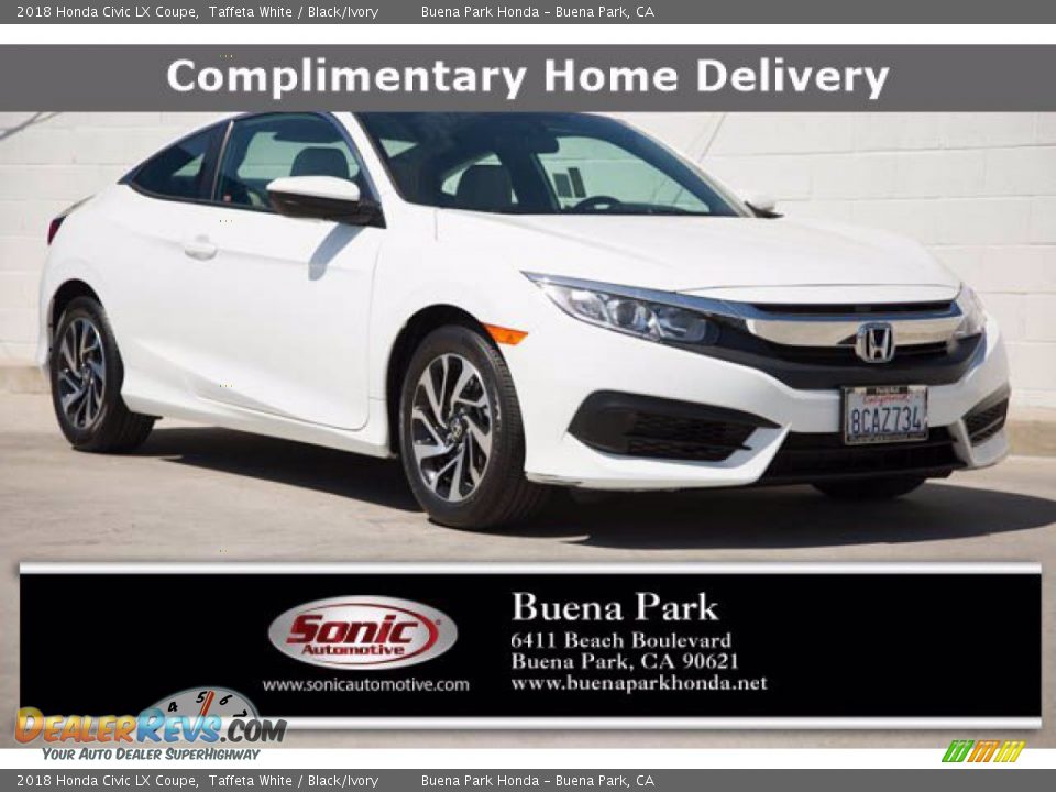 2018 Honda Civic LX Coupe Taffeta White / Black/Ivory Photo #1