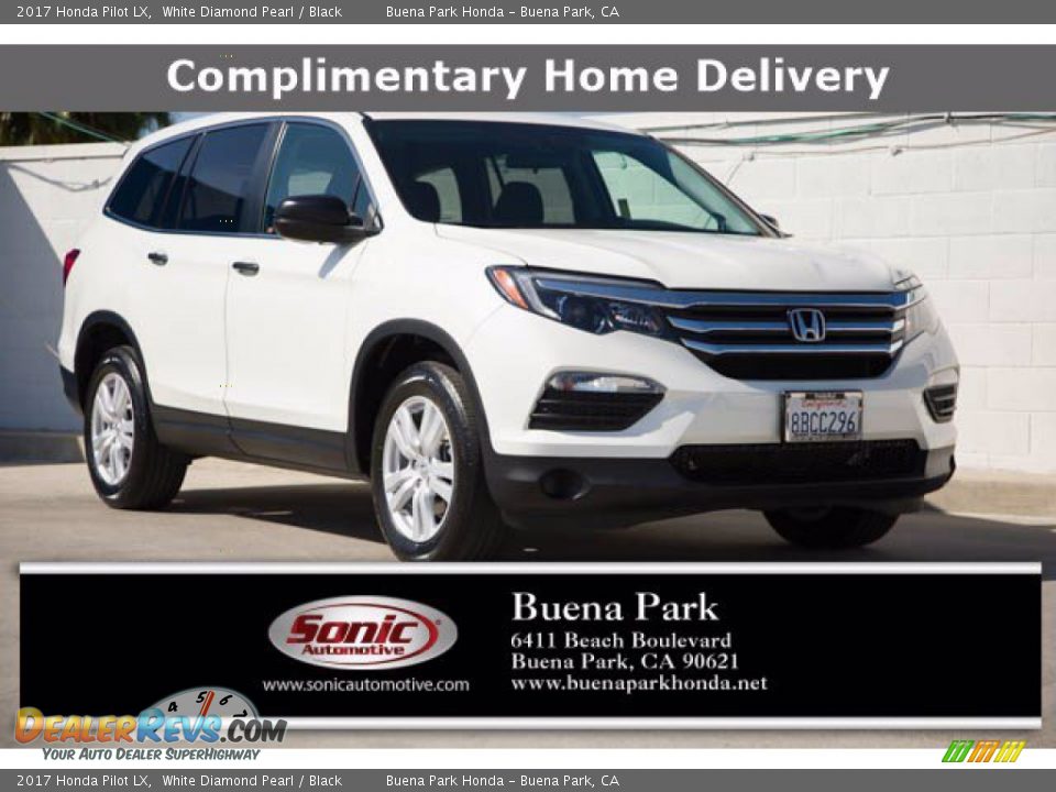 2017 Honda Pilot LX White Diamond Pearl / Black Photo #1