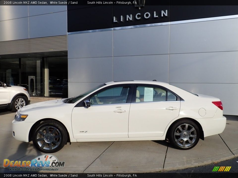 2008 Lincoln MKZ AWD Sedan White Suede / Sand Photo #2