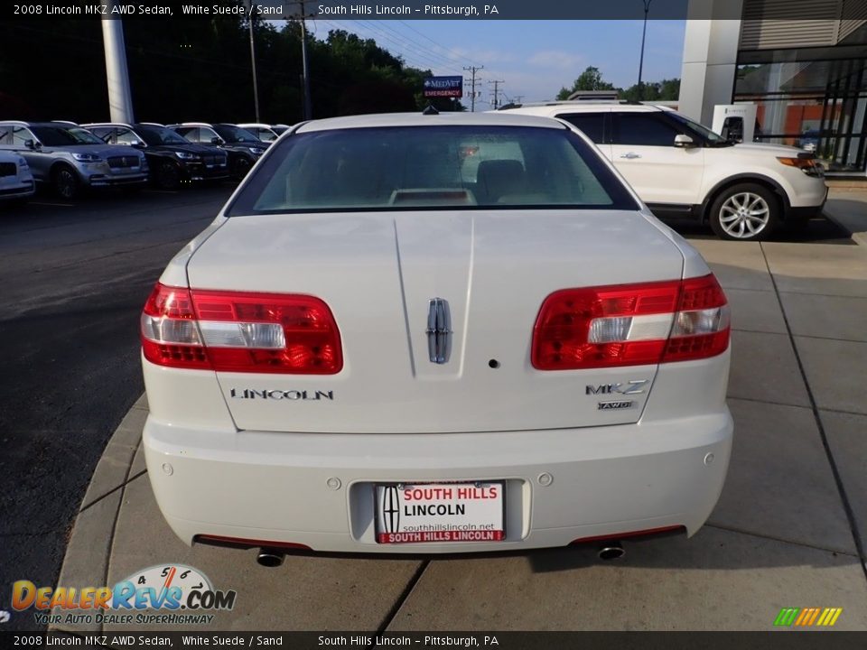 2008 Lincoln MKZ AWD Sedan White Suede / Sand Photo #4