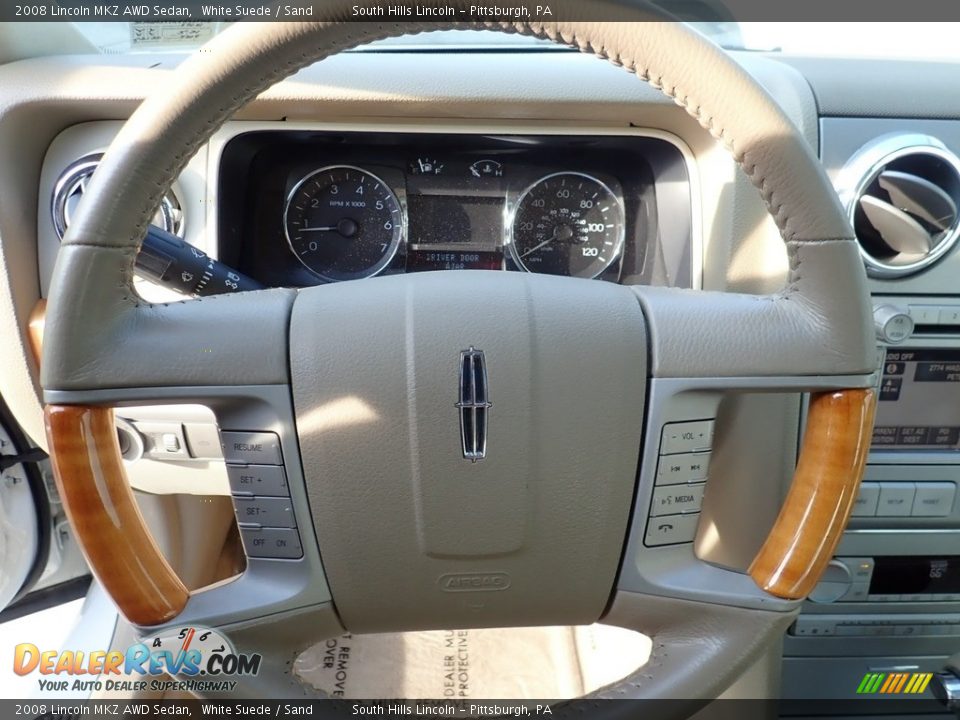2008 Lincoln MKZ AWD Sedan White Suede / Sand Photo #21