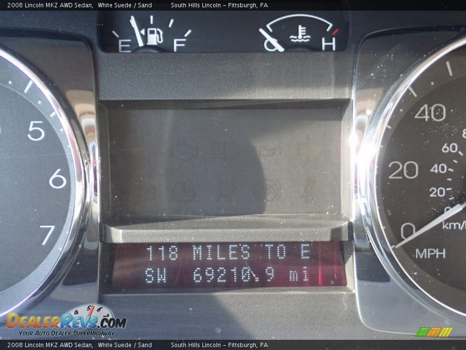 2008 Lincoln MKZ AWD Sedan White Suede / Sand Photo #25