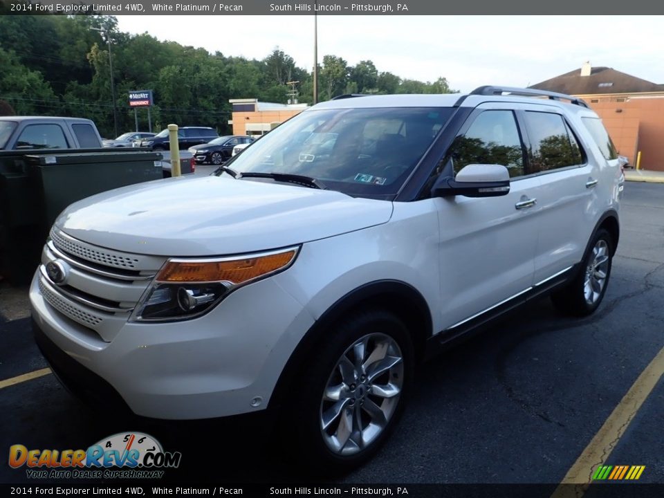 2014 Ford Explorer Limited 4WD White Platinum / Pecan Photo #1